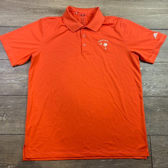 Adidas Golf Polo Orange Performance Kiawah Island Large L - Picture 2 of 6